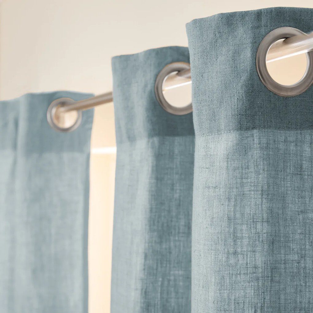 Gordijn in gewassen linnen met voering, met oogjes, Private