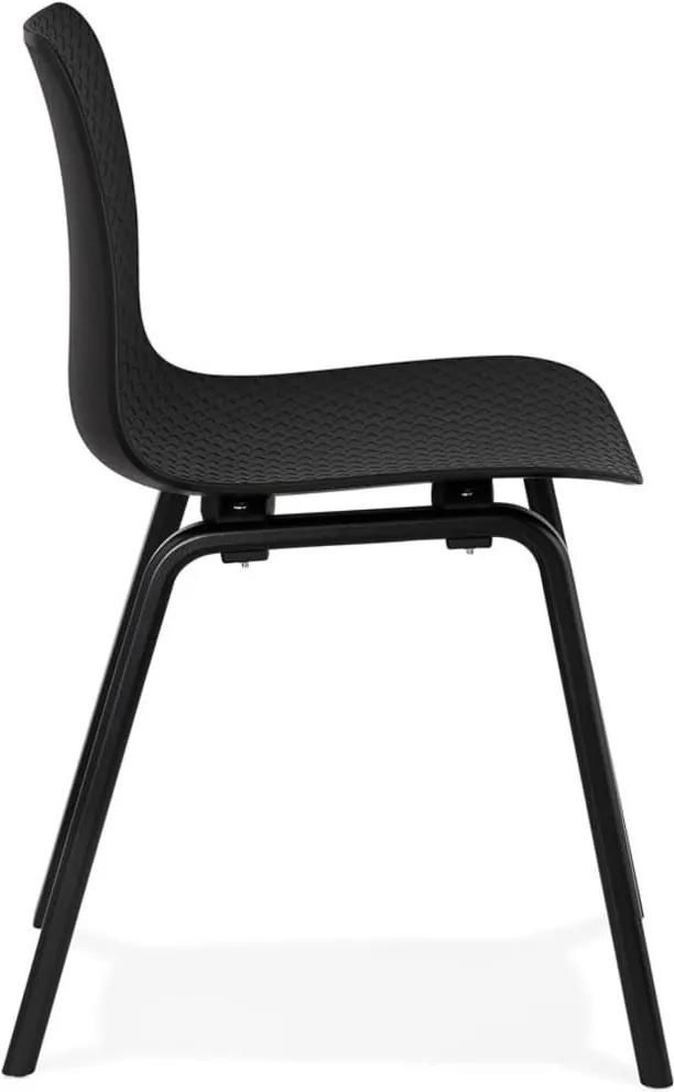Design stoel 'PACIFIK' zwart met zwarte houten poten