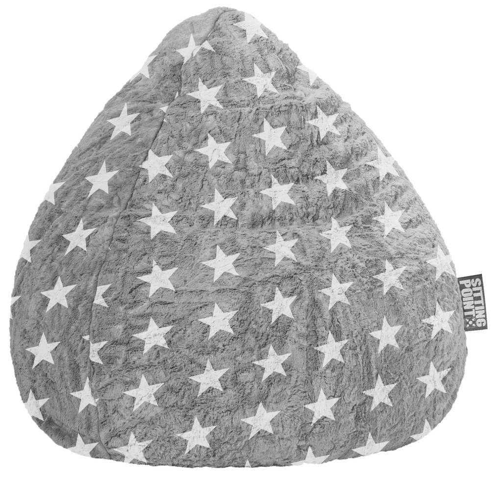 Kinder Zitzak BeanBag Fluffy Stars XL - Grijs
