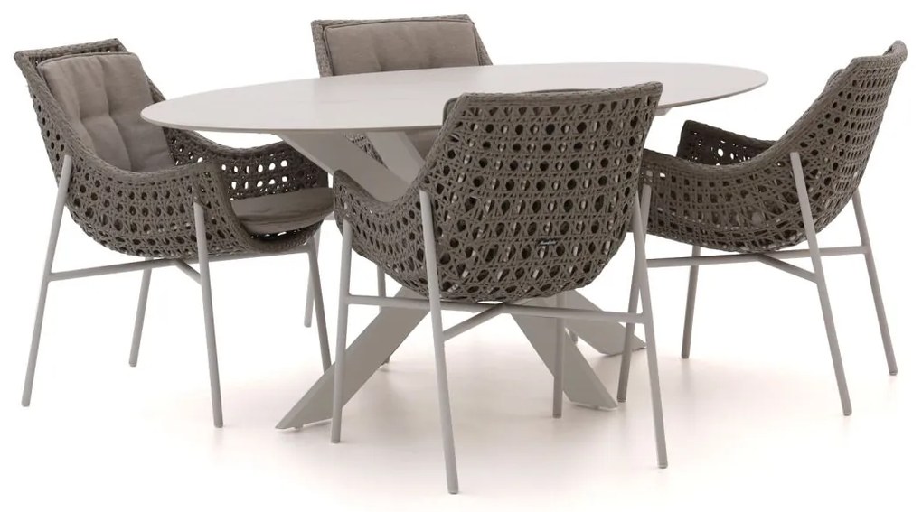 Manifesto Novara/Furato ellips 200cm dining tuinset 5-delig