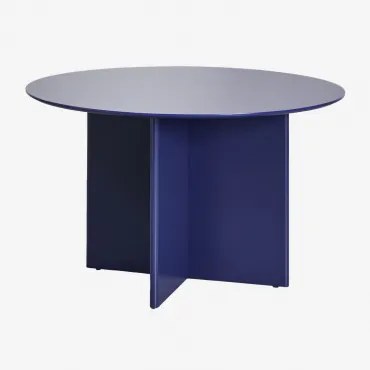 Ronde Eettafel Van Mdf (ø120 Cm) Saonara Blauw – Ultramarijn - Sklum