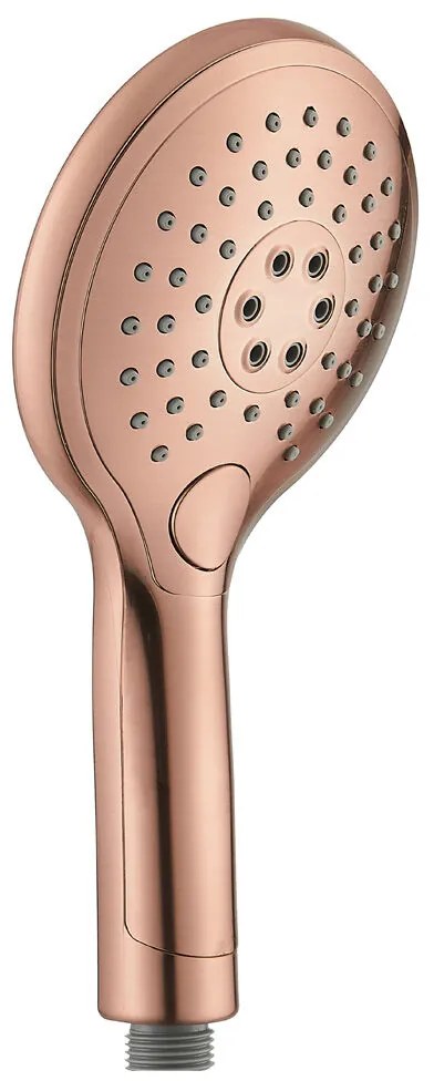 Saniclear Copper glijstangset met 2 standen handdouche geborsteld koper