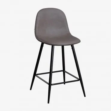 Glamm Hoge Kruk In Imitatieleer Grijs – Antraciet & ↑65 Cm & Zwart - Sklum