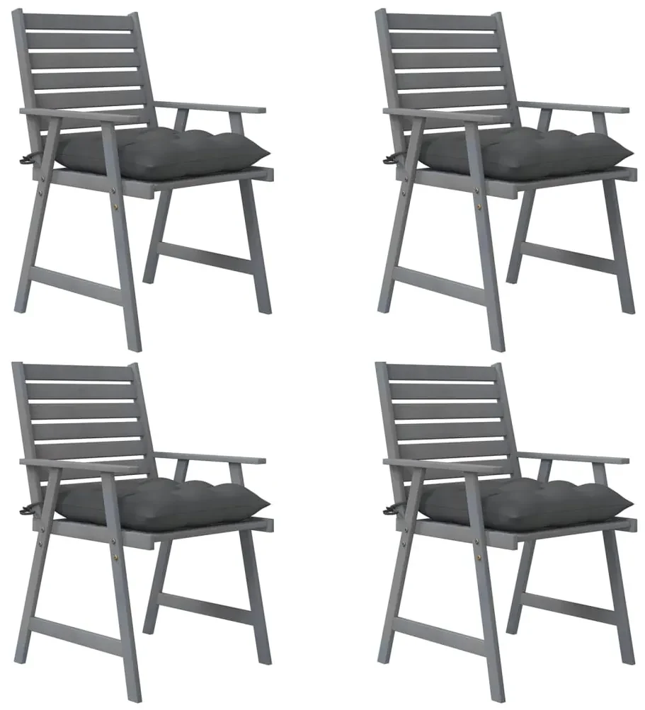 vidaXL Tuinstoelen 4 st met kussens massief acaciahout