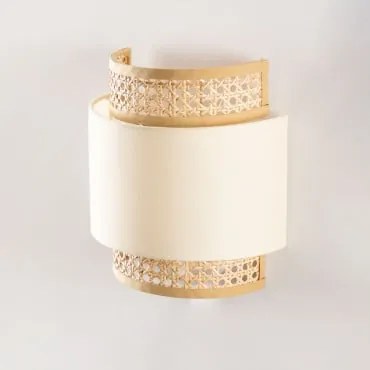 Satu Rotan Wandlamp Beige – Linnen - Sklum