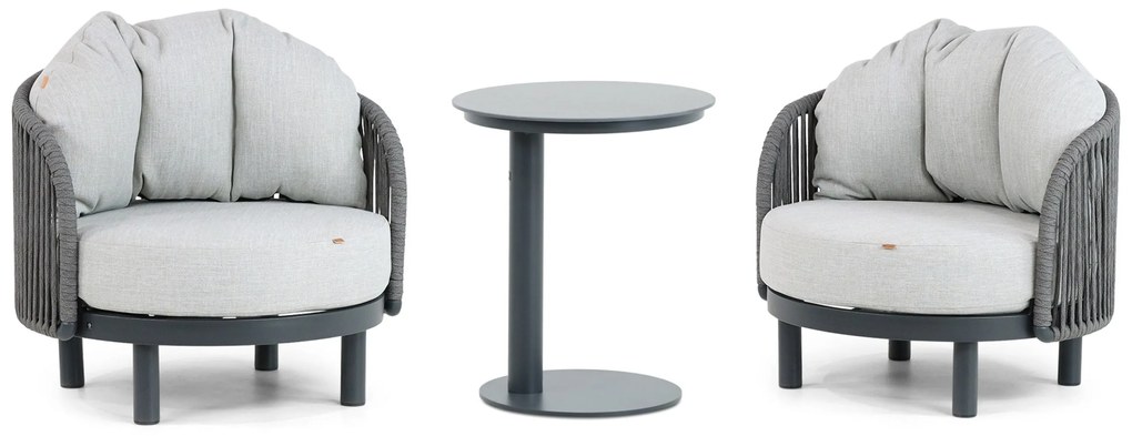Bistroset 2 personen  Aluminium/rope Grijs Santika Furniture Santika