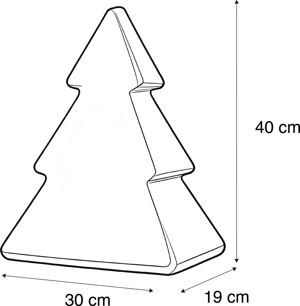 Kerst vloerlamp wit 40cm incl. LED solar en oplaadbaar RGBW - Pinus