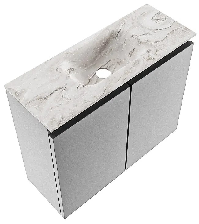 Mondiaz Ture DLux toiletmeubel 60cm plata met wastafel glace midden met kraangat