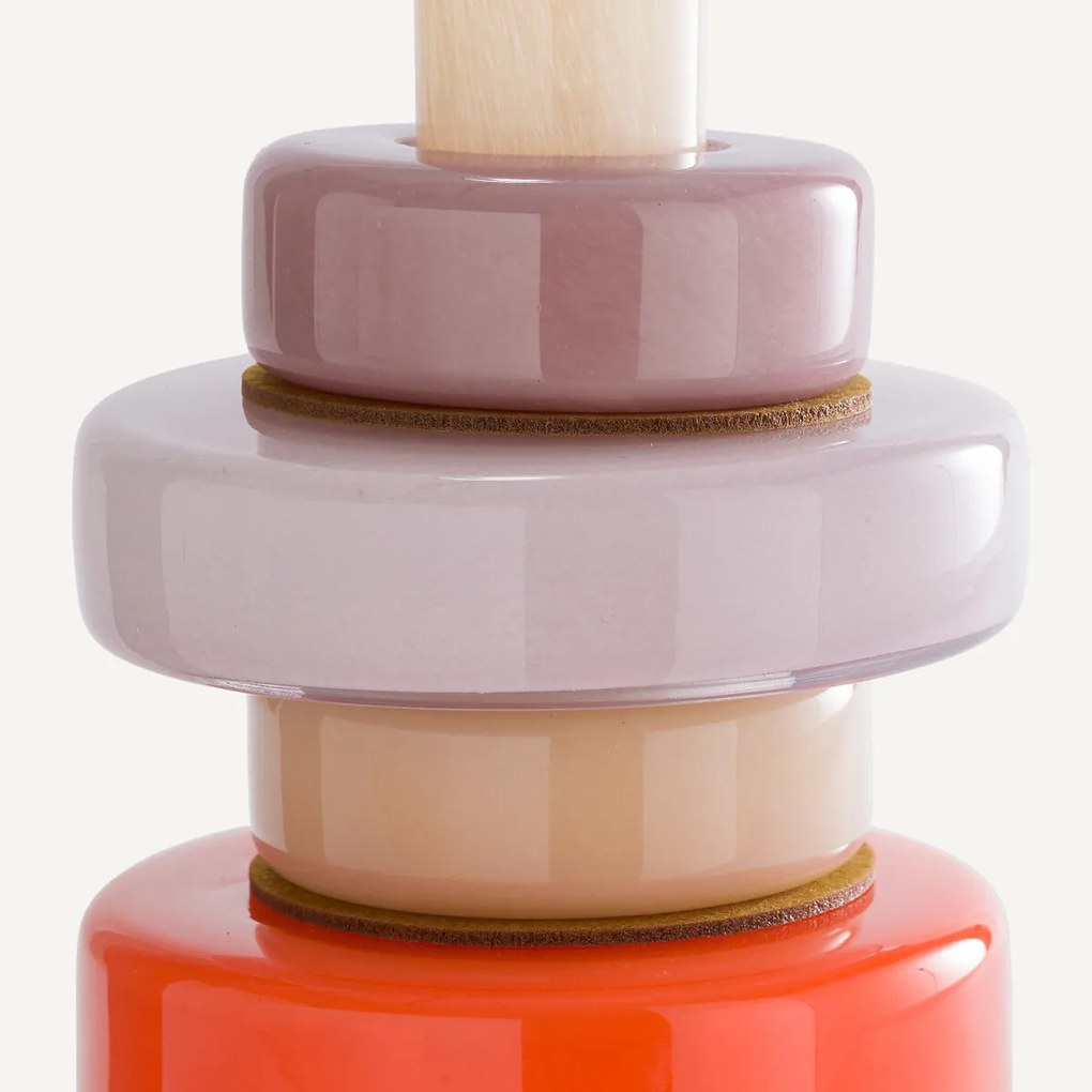 Vaas met 5 ringen van geblazen glas, H32 cm, Maveo