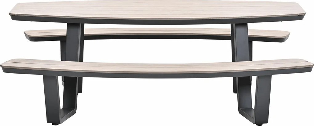 Garden Impressions Sarria picknick set ovaal 220 x 193 - donker grijs