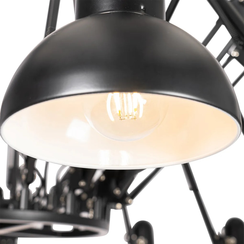 Smart hanglamp met dimmer zwart 16-lichts verstelbaar incl. 16 Wifi A60 - Hobby Spinne E27 rond Binnenverlichting Lamp