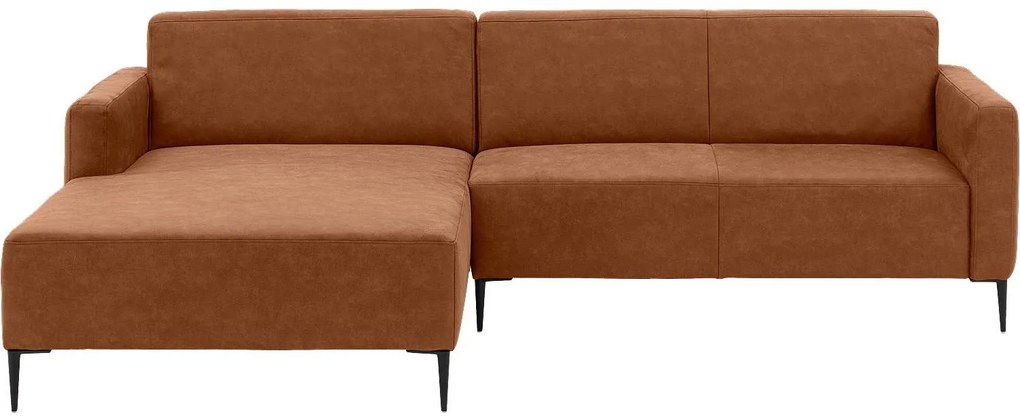 Goossens Key West cognac, micro leer, 2,5-zits, modern design