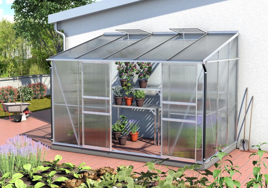 Vitavia Ida muurserre - 6,5m² - met 6 mm polycarbonaat - Aluminium