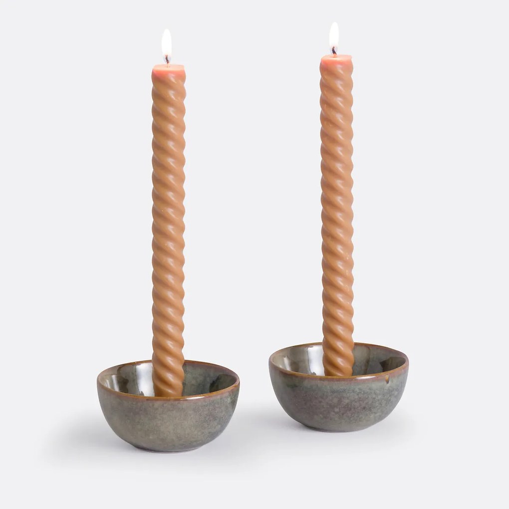 Set van 2 gedraaide kaarsen, Fabola