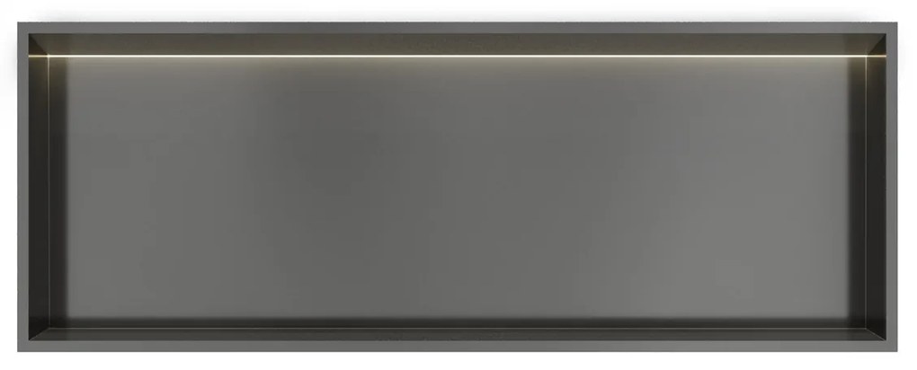 Hotbath &More inbouwnis met verlichting 30x80x10cm geborsteld gunmetal PVD