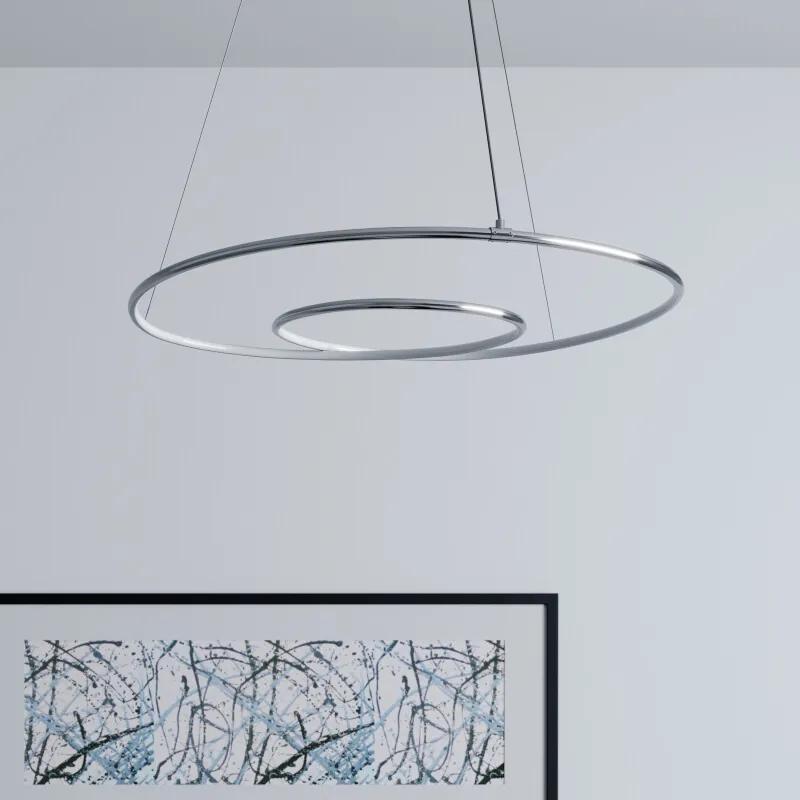 Lucy LED hanglamp, 70 cm, chroom - lampen-24