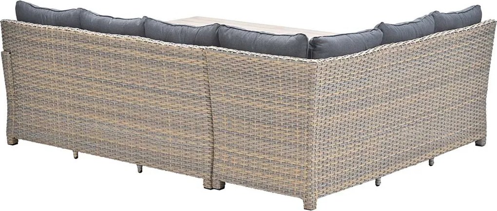 Garden Impressions Alaska lounge dining set 5-delig links - vintage willow - light teak vironwood