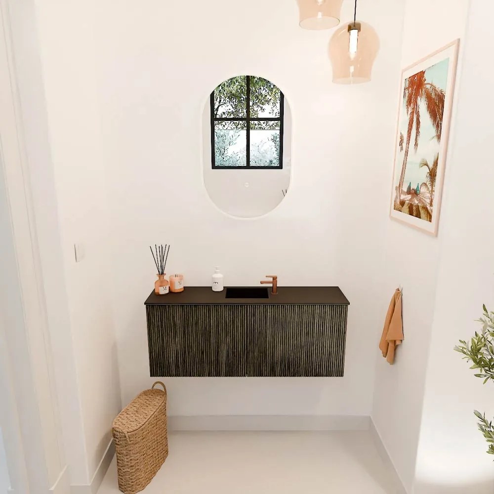 Mondiaz Joya 100cm toiletmeubel shadow met wastafel faye midden 1 kraangat urban