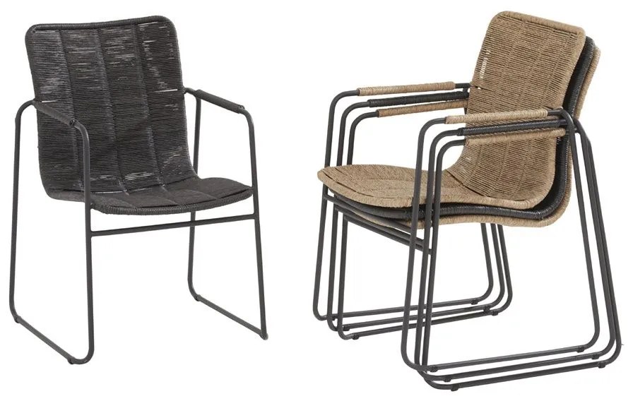 Taste by 4 Seasons Palma eetset antraciet met Lano tafel teak blad 240 cm * Sale * Tuinset houtkleur weerbestendig