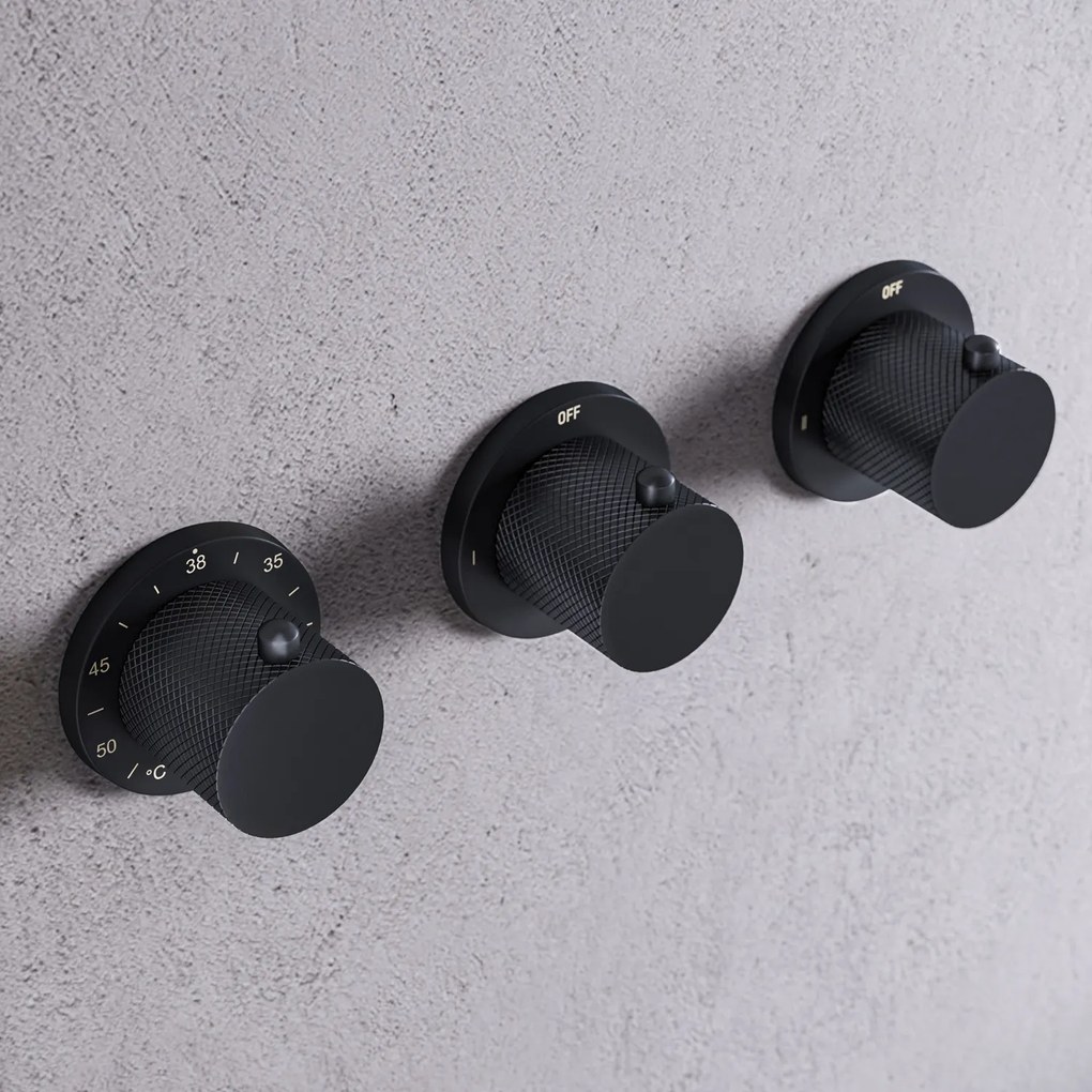 Saniclear Plus Curved thermostaatkraan afbouwdeel zwart mat