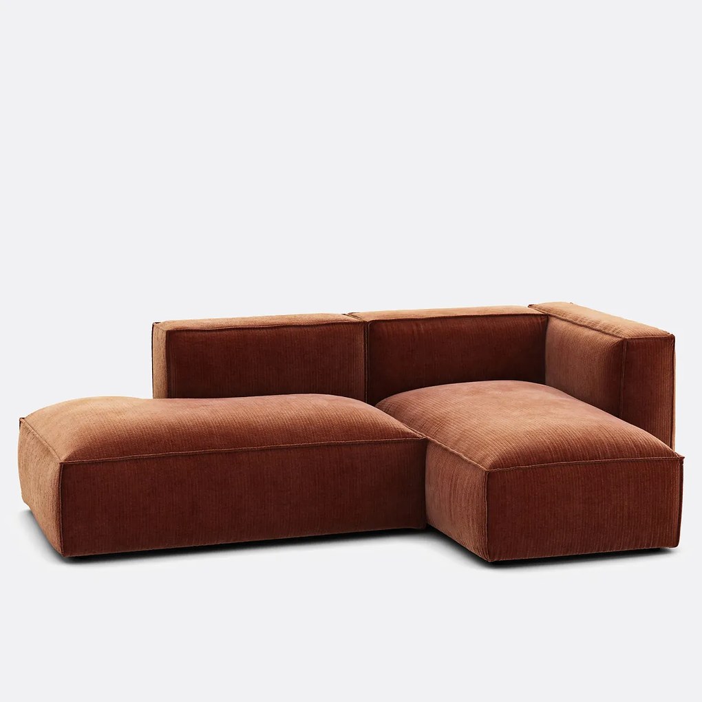 Rechthoekige bank in vintage fluweel Seven