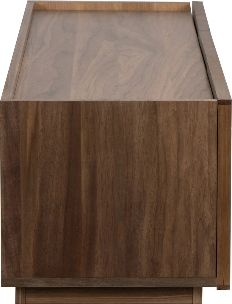 Tv-meubel Walnoot Met Stoffen Deuren 150 Cm - 150x40x40cm.