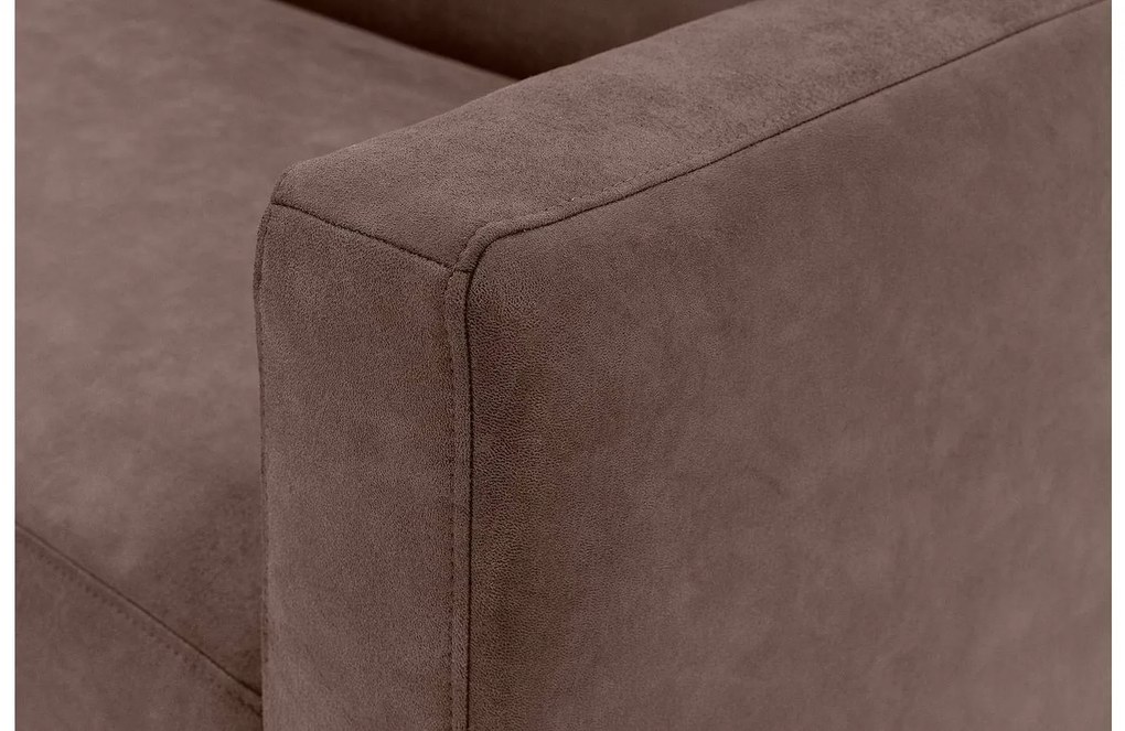 Goossens  Key West bruin, micro leer, 2,5-zits, modern design met ligelement links