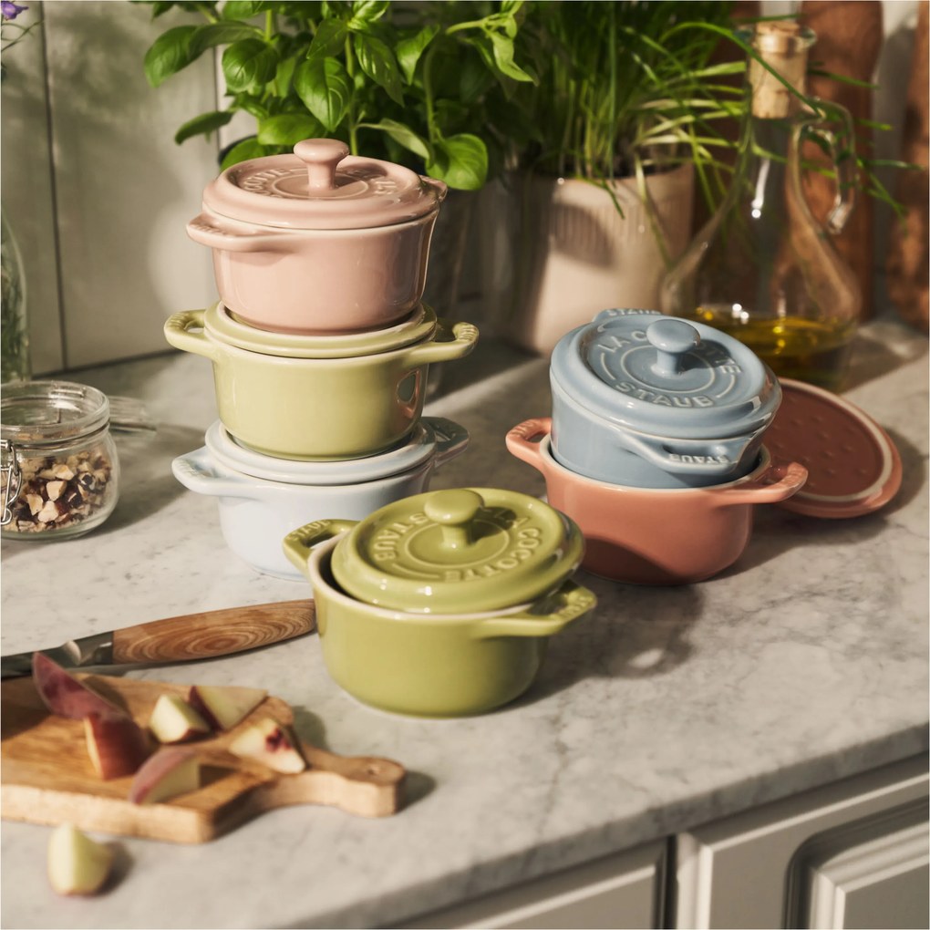 Staub Ceramique Cocotteset Macaron 6-delig, Rond, Gemengde kleuren, Keramiek - Ceramique - Staub