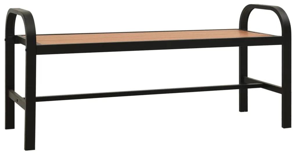 vidaXL Tuinbank 124,5 cm staal en HKC bruin en zwart