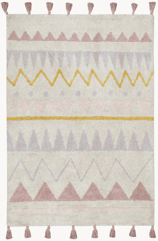 Wasbaar katoenen kindervloerkleed Azteca, handgemaakt