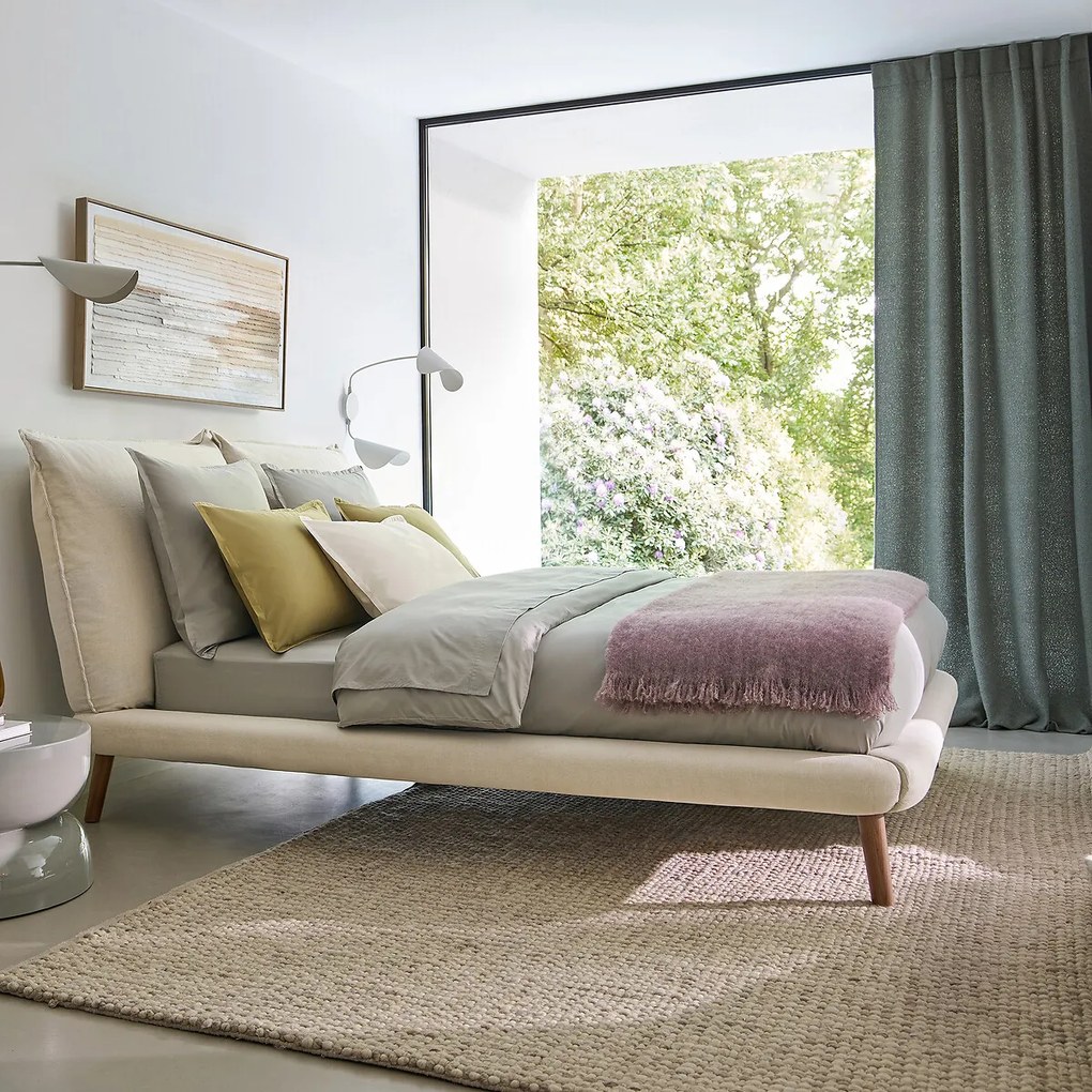 Effen plaid, wol en polyamide, Mantas