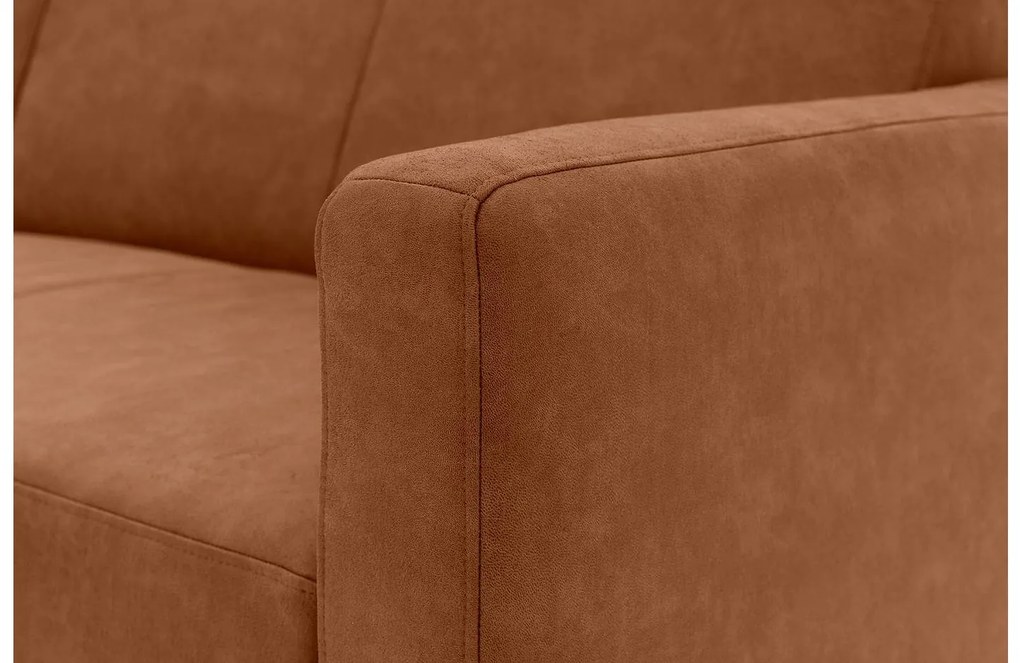 Goossens Key West cognac, micro leer, 3-zits, modern design