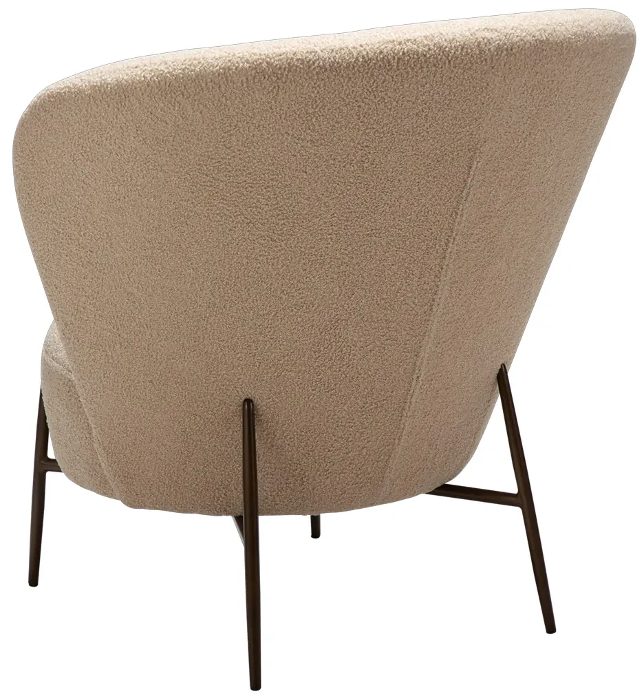 Dan-Form Orbit Fauteuil Met Hoge Rugleuning Boucle Frosted Almond Shimmer