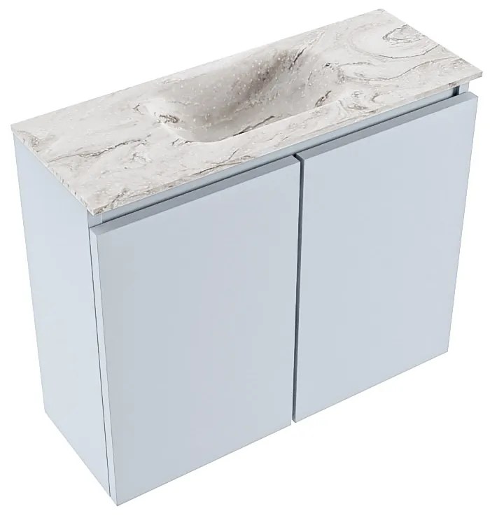 Mondiaz Ture DLux toiletmeubel 60cm clay met wastafel glace midden zonder kraangat