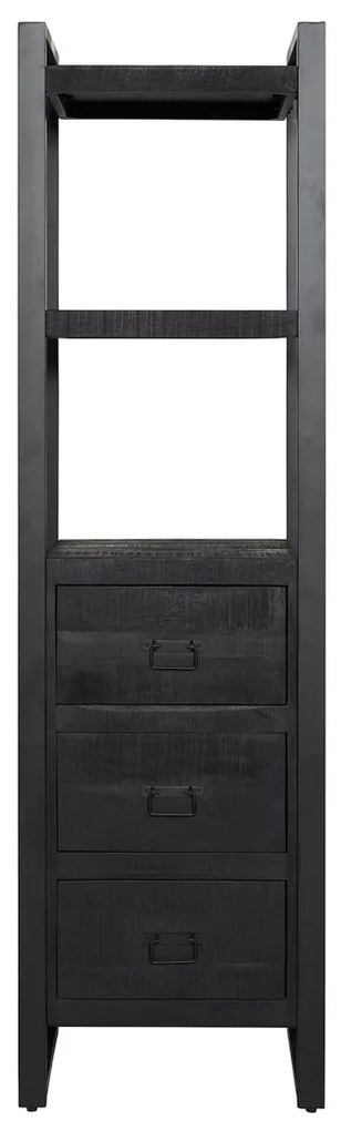 Starfurn Boaz Black Boekenkast Zwart Van Mangohout - 55x45x200cm.