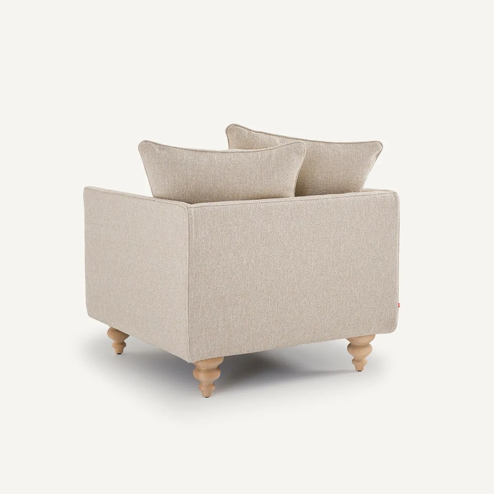 Fauteuil in bouclé stof, Lazare