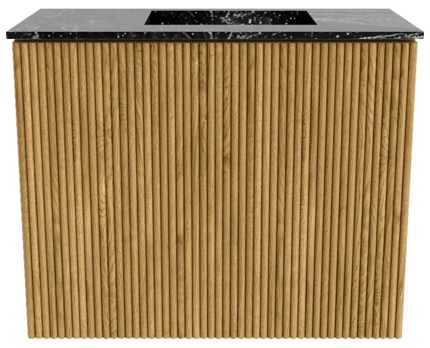 Mondiaz Joya DLux 50cm toiletmeubel oak met wastafel faye rechts zonder kraangat lava