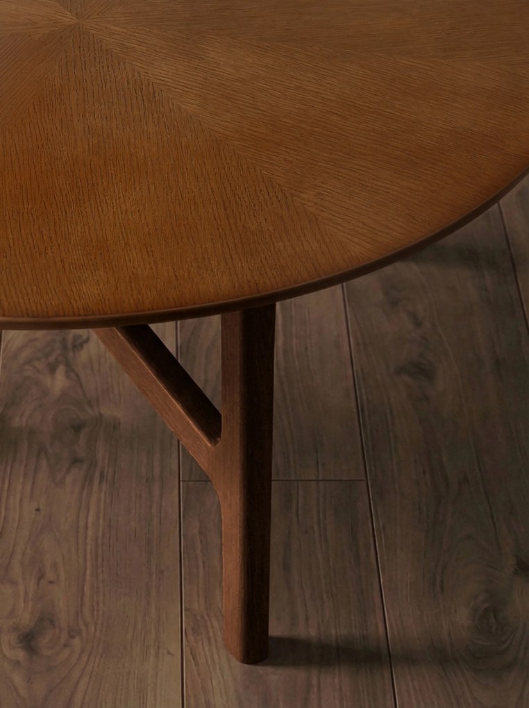 Mazzoni BELLUNO Naturel Noten (Donkerbruin) - HOUTEN SALONTAFEL Ø65 cm ROND MODERN CLASSIC