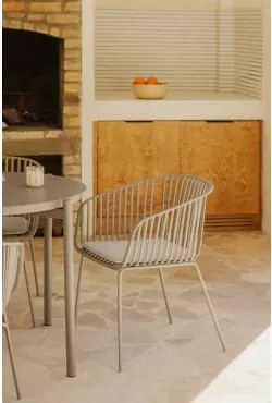 Tuinstoel Met Armleuningen Van Staal En Polypropyleen Aradina Moka Bruin - Sklum