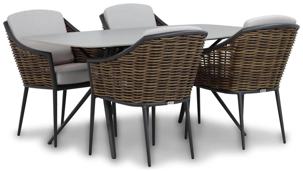 Tuinset 4 personen 180 cm Wicker Grijs Santika Furniture Coco
