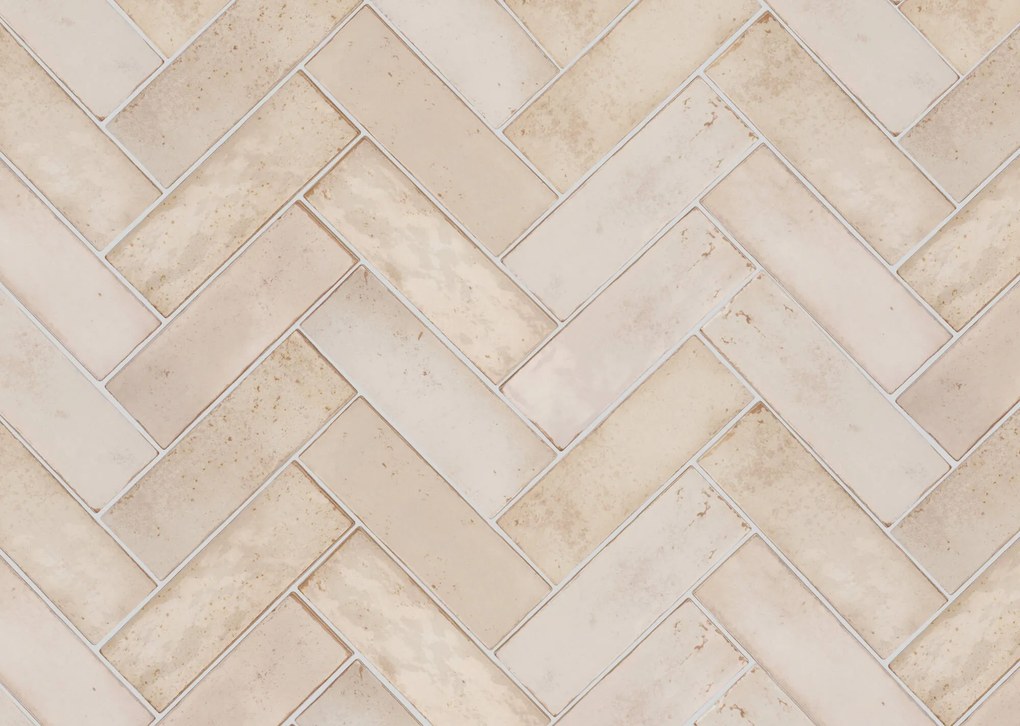 Wandtegel visgraat beige Estudio Amazonia 20x6,5cm sand glans