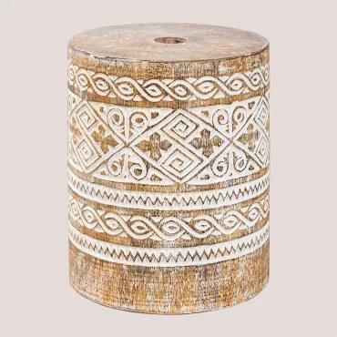 Houten parasolvoet Ainsa Style Vintage Wit Hout - Sklum