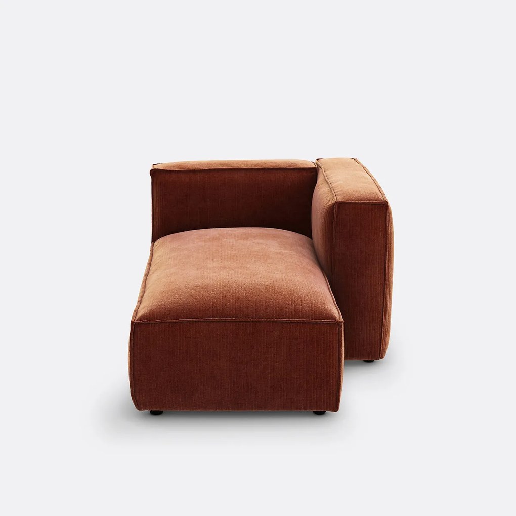 Fauteuil voor modulaire bank, vintage ribfluweel, Seven