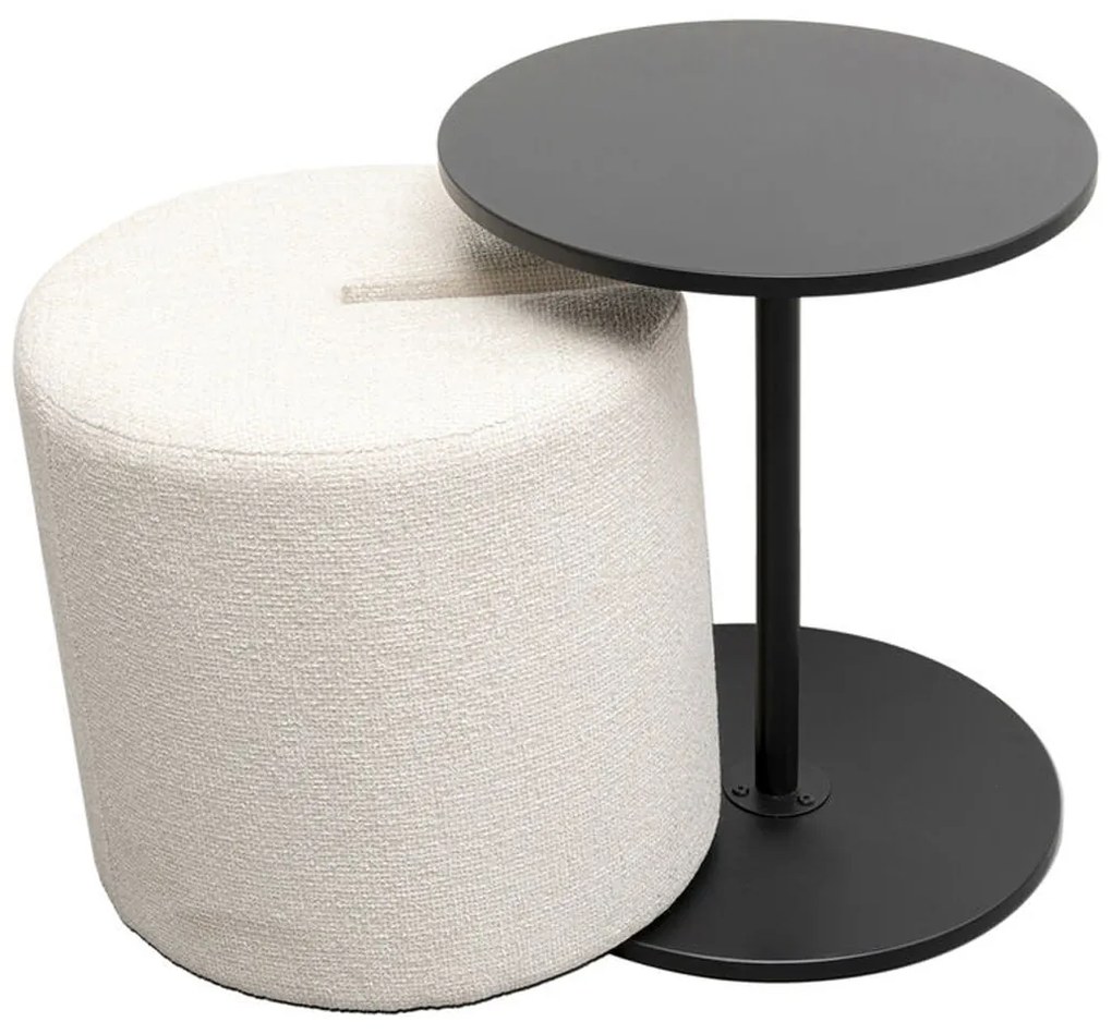 Bijzettafel Met Ronde Poef - 46 X 46cm.