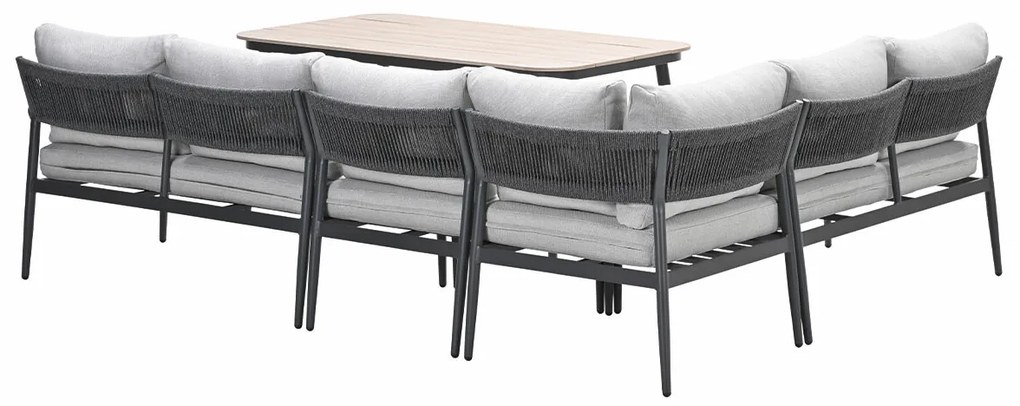 Garden Impressions Tineo lounge dining set 5-delig - donker grijs