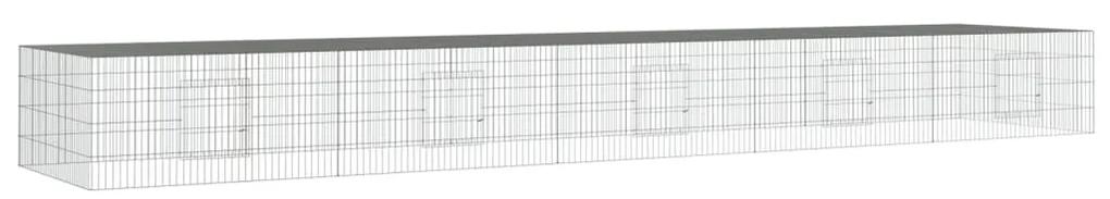 vidaXL Konijnenkooi met 5 panelen 541x109x54 cm gegalvaniseerd ijzer
