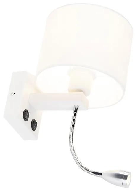 LED Moderne wandlamp wit met witte kap - Brescia Modern E27 rond Binnenverlichting Lamp