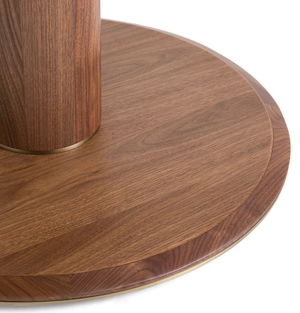 Ronde tafel in notenhout, 6 personen, Bobeno