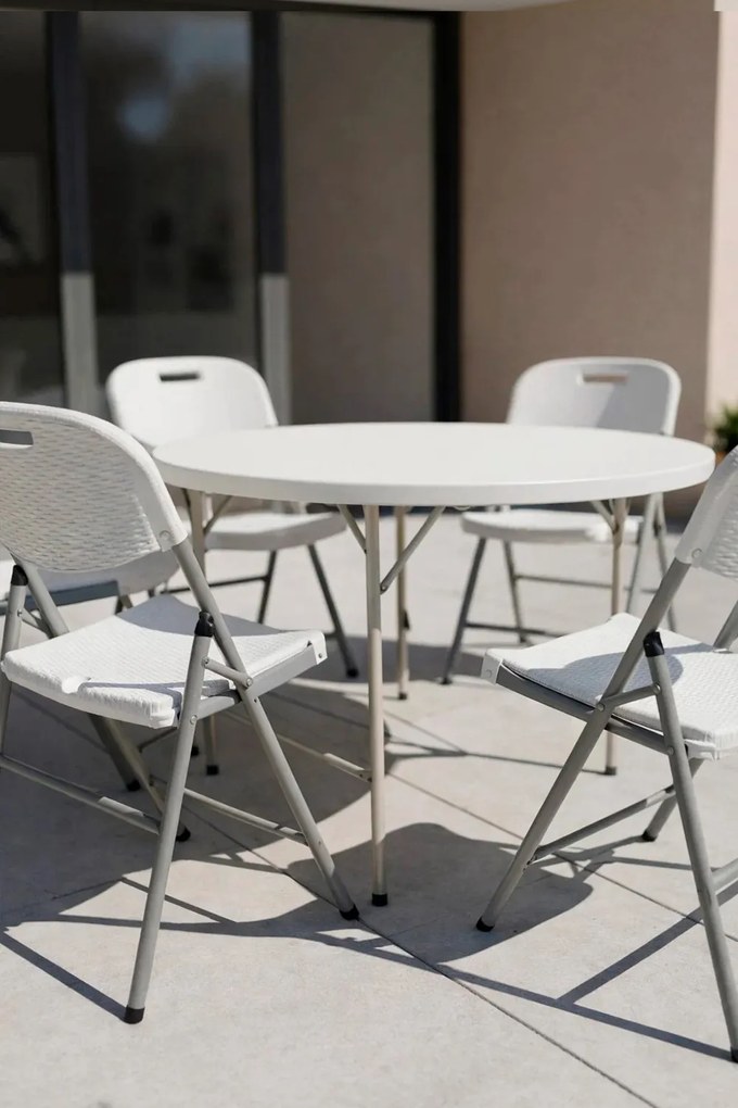 Pack 6 opklapbare Tuinstoelen Resin met rotaneffect