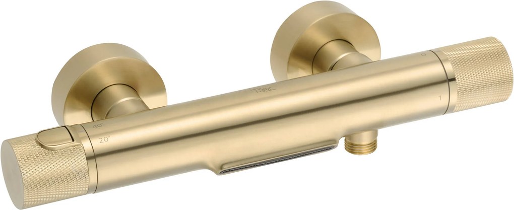 Ben Engraved Cross badkraan thermostatisch Geborsteld messing